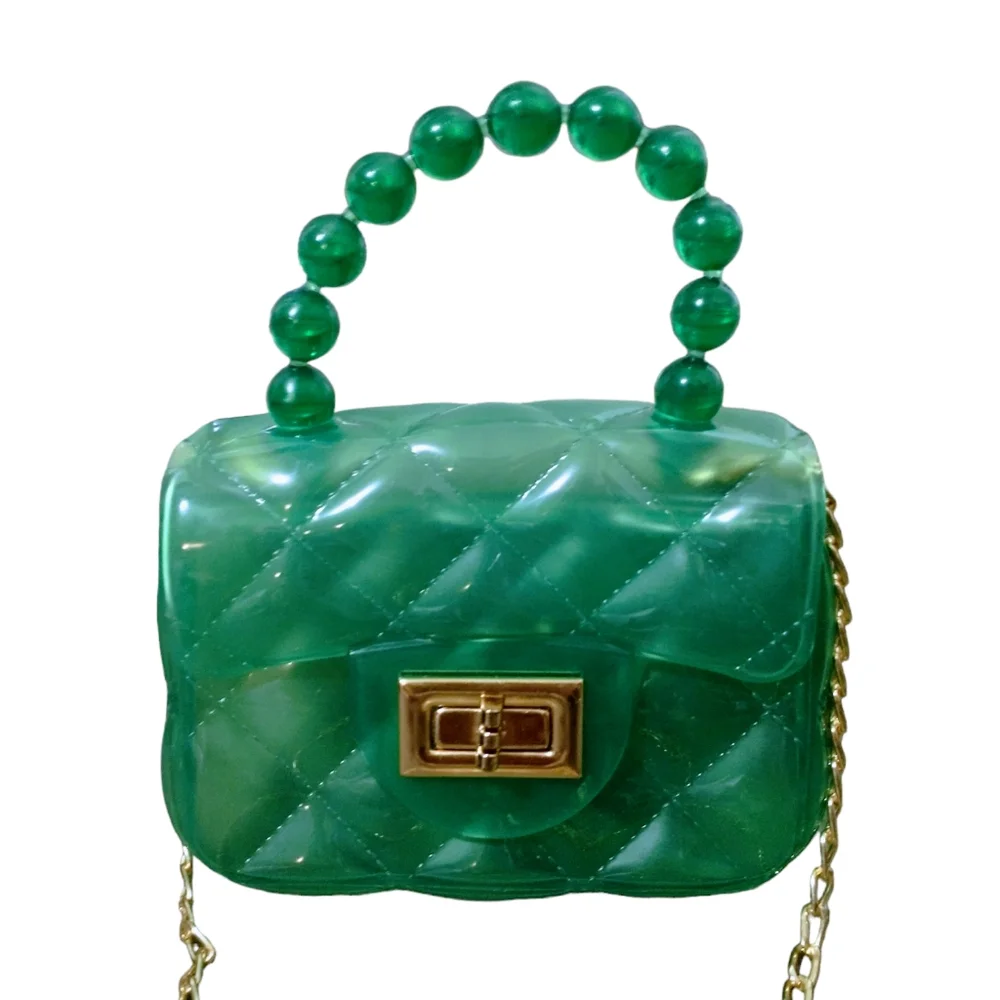 Little Girls Green Mini Jelly Crossbody Bag